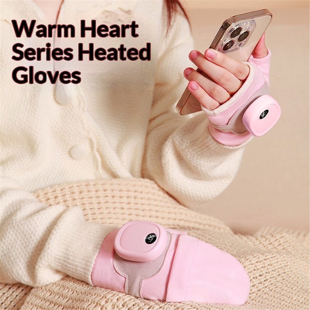 Heated Gloves for Women, Upgraded Smart Thermostatic Electric Heated Fingerless Gloves Rechargeable for Women Men, Winter Hand Warmer for Work Cycling Skiing Outdoor Snow (Pink) - Image 2