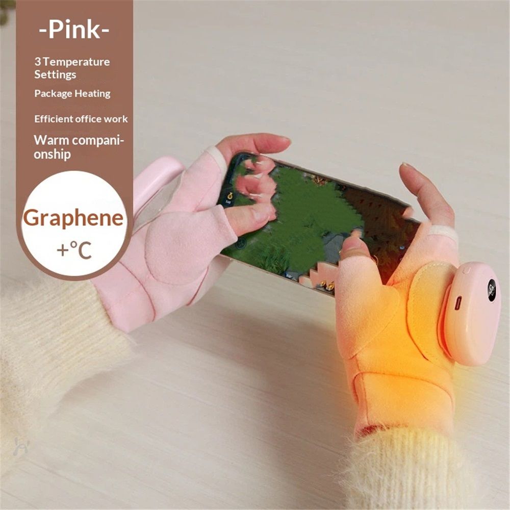 Heated Gloves for Women, Upgraded Smart Thermostatic Electric Heated Fingerless Gloves Rechargeable for Women Men, Winter Hand Warmer for Work Cycling Skiing Outdoor Snow (Pink) - Image 3