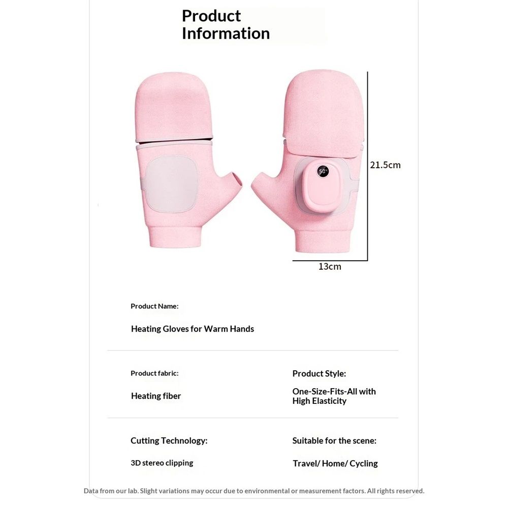 Heated Gloves for Women, Upgraded Smart Thermostatic Electric Heated Fingerless Gloves Rechargeable for Women Men, Winter Hand Warmer for Work Cycling Skiing Outdoor Snow (Pink) - Image 5
