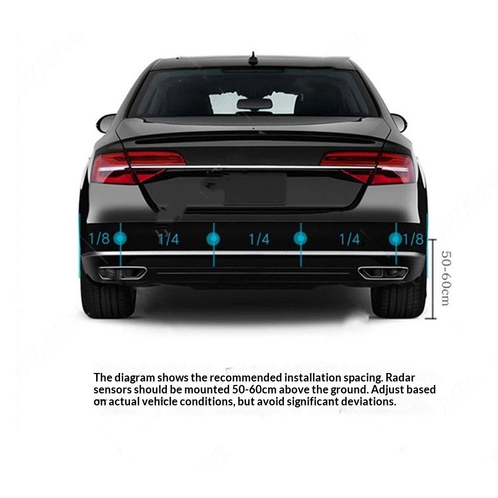 Car Reverse Parking Radar System with 8 Parking Sensors Distance Detection + LED Distance Display + Sound Warning (Black Color) - Image 5