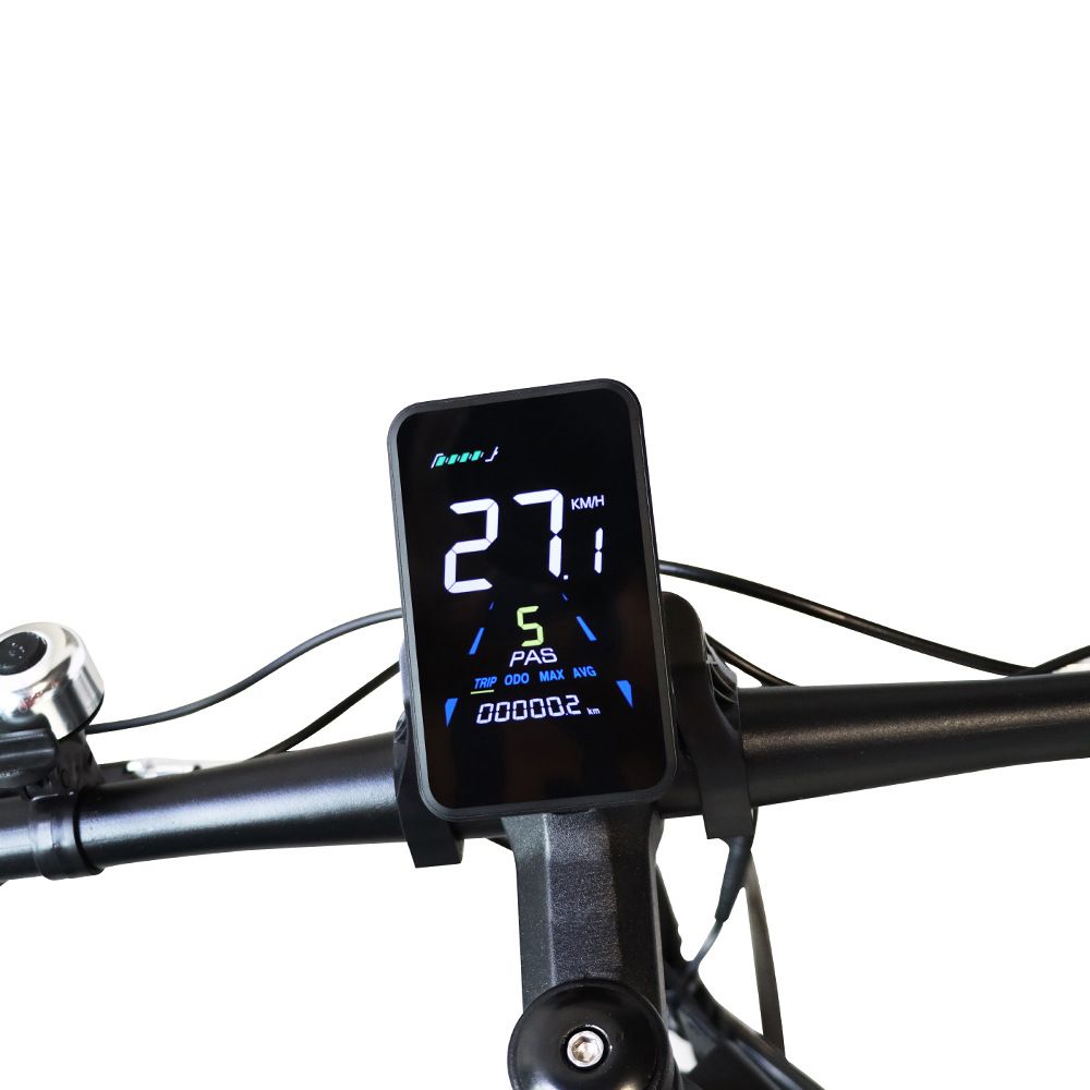 1 PCS Electric Bike Display Plastic+Metal 36V-72V Waterproof LCD Display NC-81F Electric Bike Panel Dashboard,Waterproof Connector, Black - Image 2