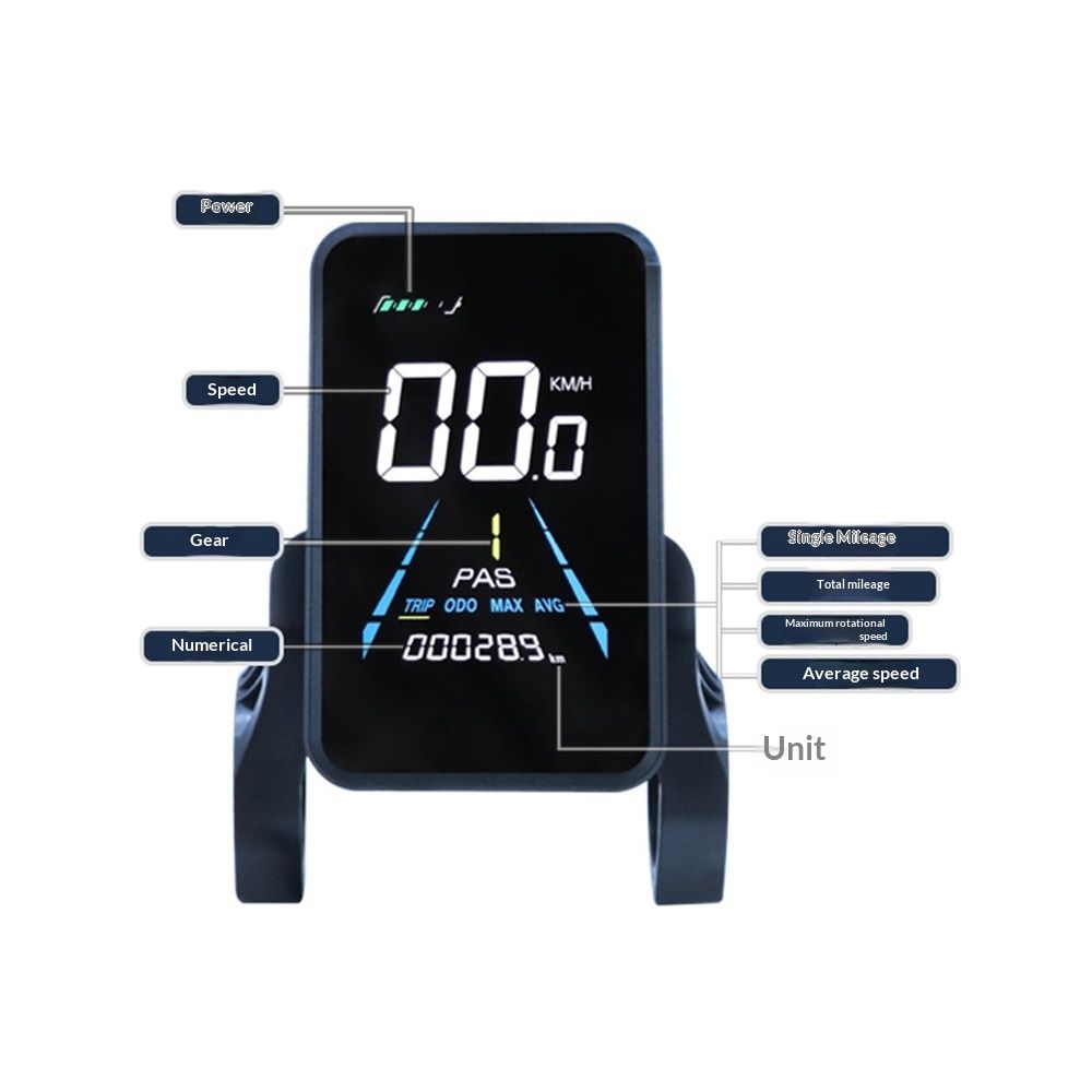 1 PCS Electric Bike Display Plastic+Metal 36V-72V Waterproof LCD Display NC-81F Electric Bike Panel Dashboard,Waterproof Connector, Black - Image 4