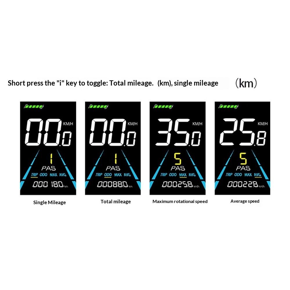 1 PCS Electric Bike Display Plastic+Metal 36V-72V Waterproof LCD Display NC-81F Electric Bike Panel Dashboard,Waterproof Connector, Black - Image 5