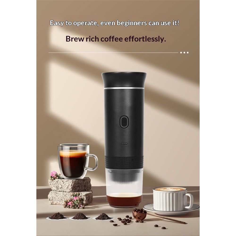 Portable Battery Coffee Maker Espresso Machine, Car Travel Coffee Mini Espresso Machines Self-Heating Electric Espresso Maker, USB-C 3-in-1 Ground Coffee - Image 4