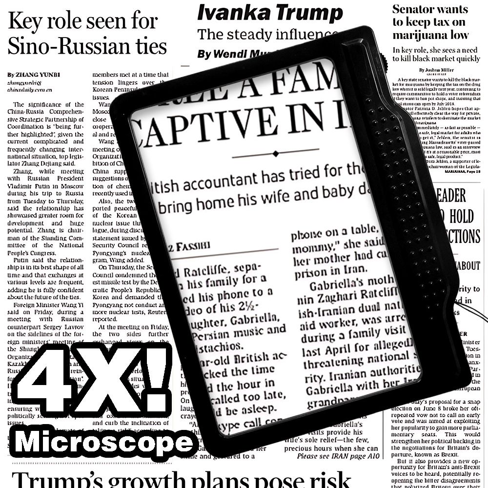 4X Magnifying Glass for Reading, Large Bright Full Page Magnifier with Light, Handheld LED Dimmable Lighted, Lightweight Book Magnifier for Reading Small Prints Seniors Low Vision - Image 1