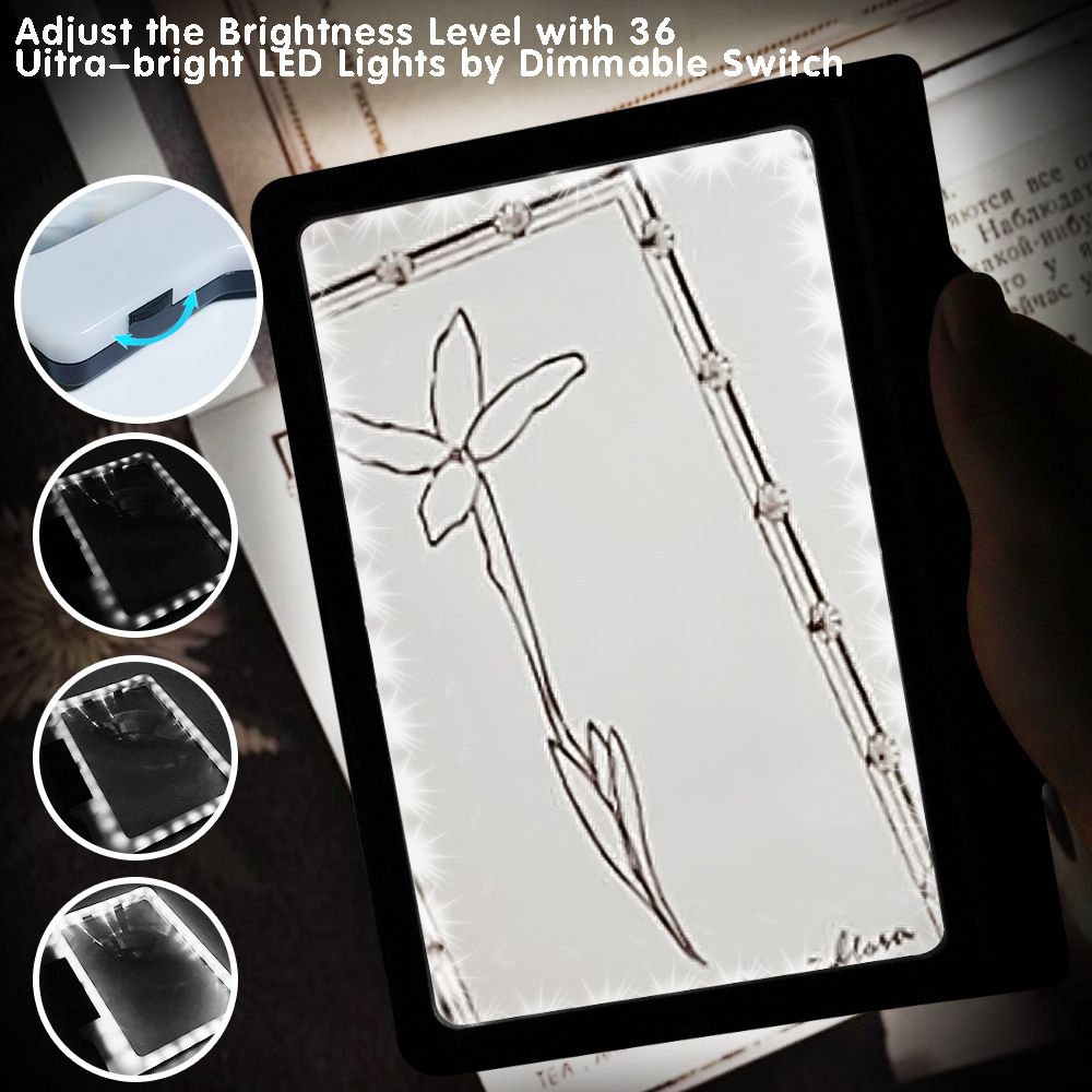 4X Magnifying Glass for Reading, Large Bright Full Page Magnifier with Light, Handheld LED Dimmable Lighted, Lightweight Book Magnifier for Reading Small Prints Seniors Low Vision - Image 2