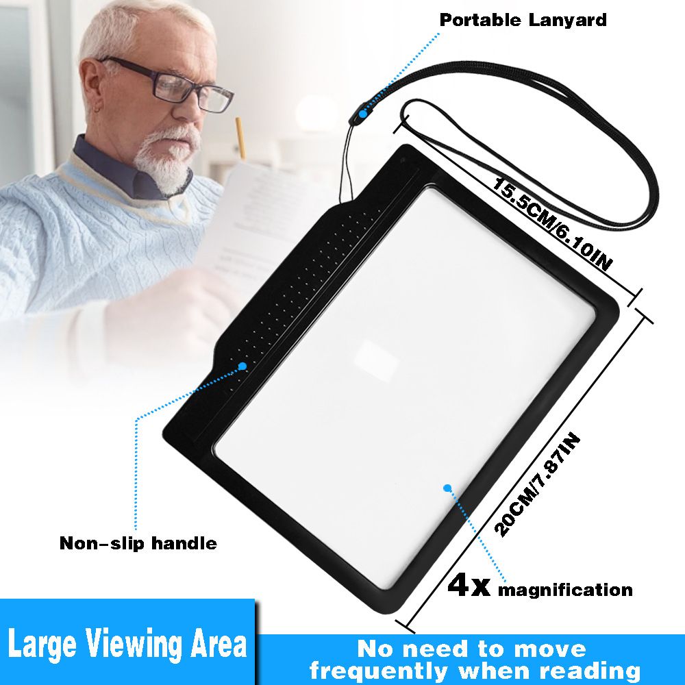 4X Magnifying Glass for Reading, Large Bright Full Page Magnifier with Light, Handheld LED Dimmable Lighted, Lightweight Book Magnifier for Reading Small Prints Seniors Low Vision - Image 3