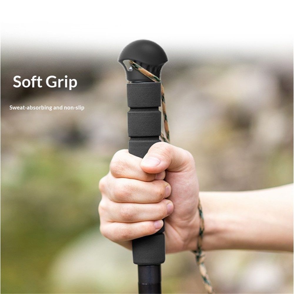 Hiking Stick Walking Staff - Outdoor Multitool Gear Trekking Pole Collapsible Retractable Premium - Image 4
