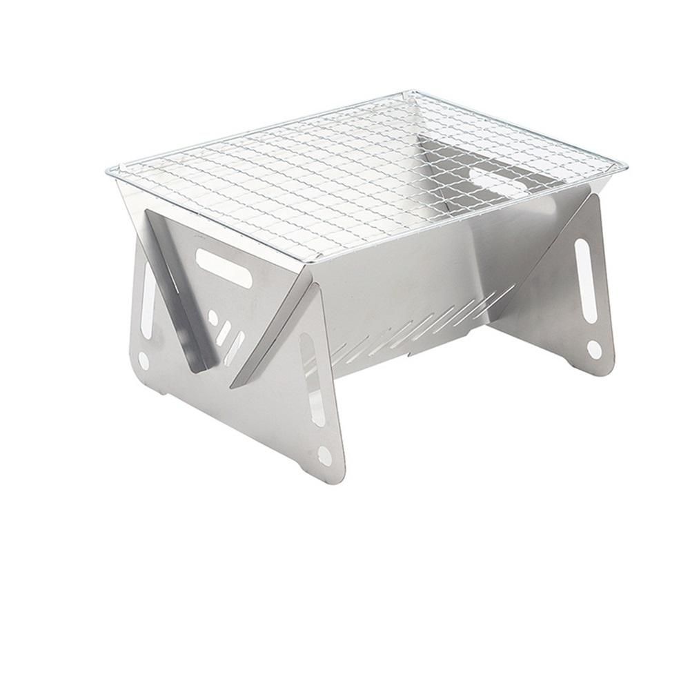 Mini Portable Charcoal Grill,Small BBQ Grill Tabletop Fire Pit for Camping Patio Outdoor Stainless Steel Camping Folding Barbecue Grills Grills - Image 4