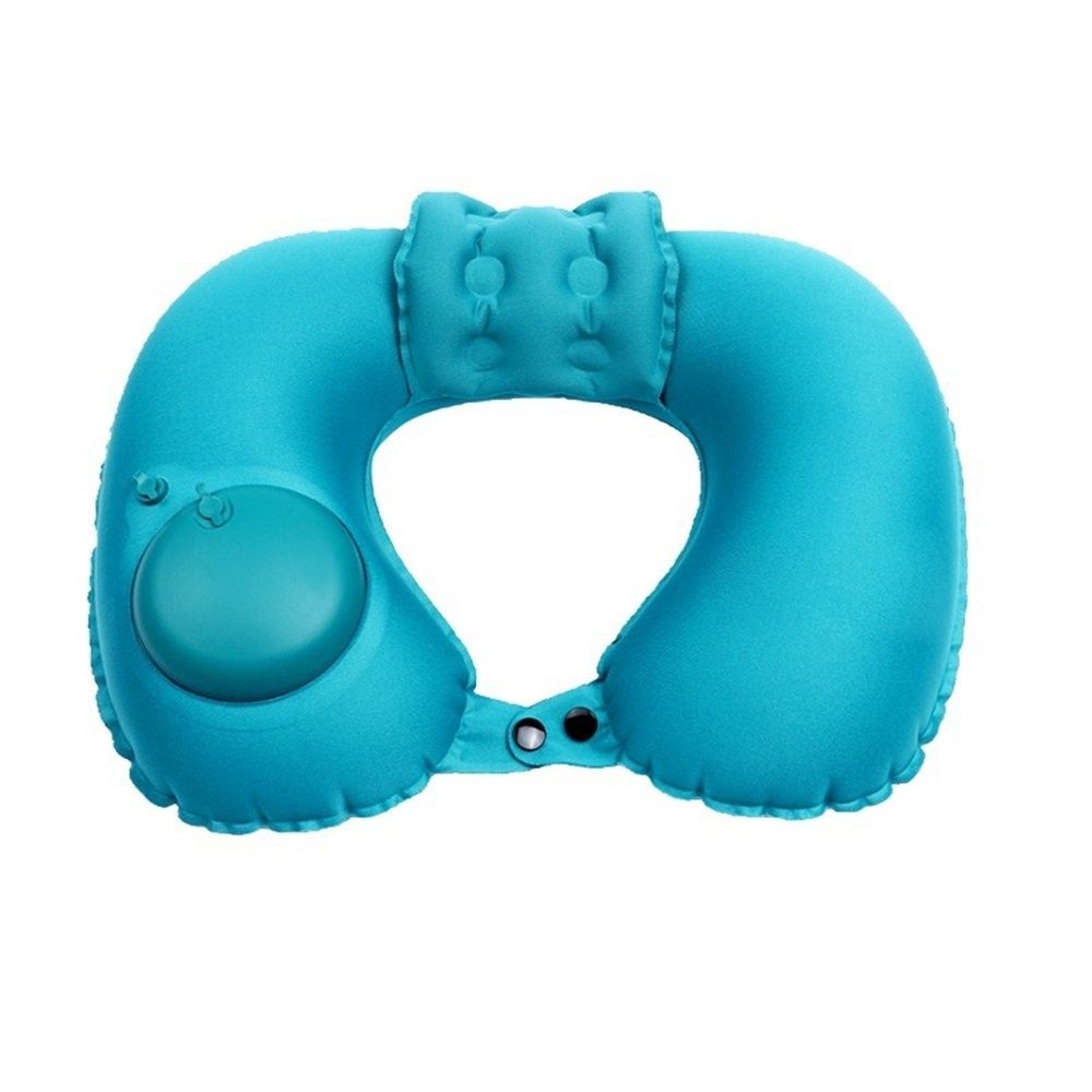2 Pcs Inflatable Bath Pillows for Tub Bath Head and Neck U Shaped Blow up Full Body Travel Pillow with Adjustable Button Bath Tub Pillows for Airplanes Shower Spa - Image 1