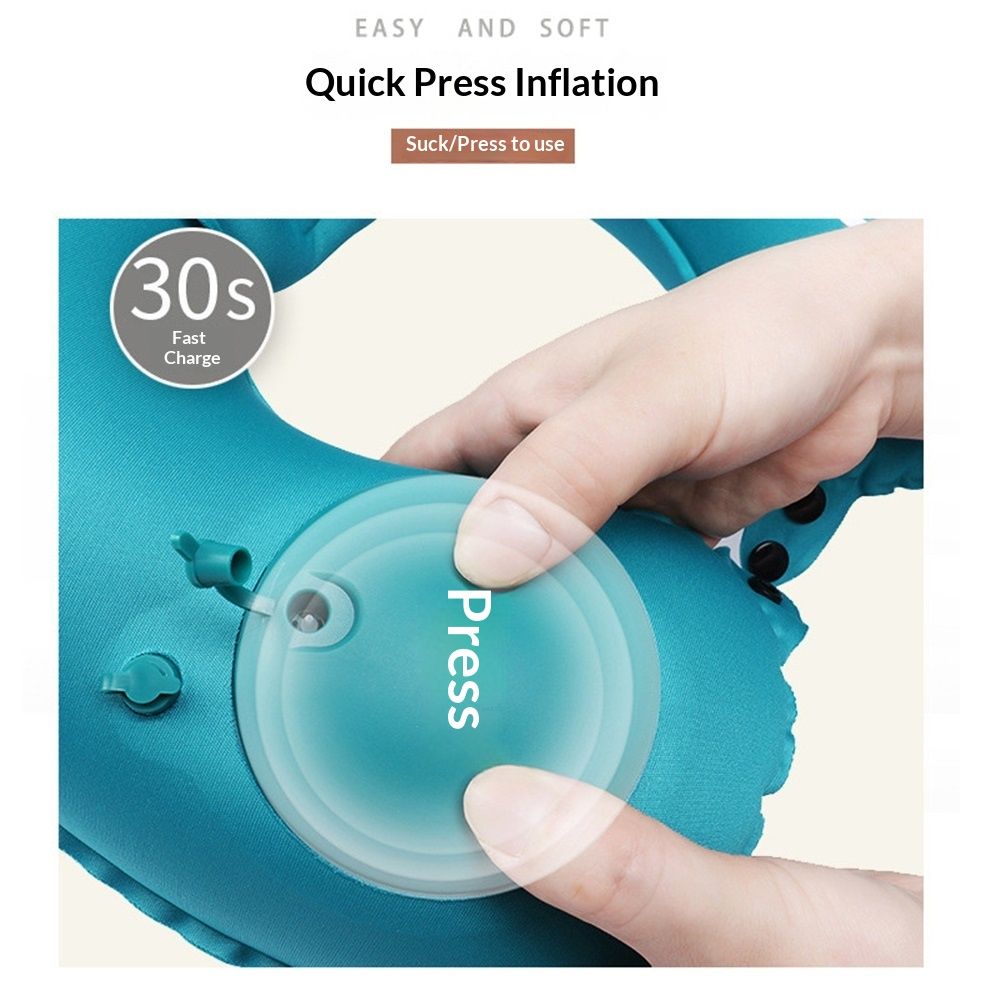 2 Pcs Inflatable Bath Pillows for Tub Bath Head and Neck U Shaped Blow up Full Body Travel Pillow with Adjustable Button Bath Tub Pillows for Airplanes Shower Spa - Image 3