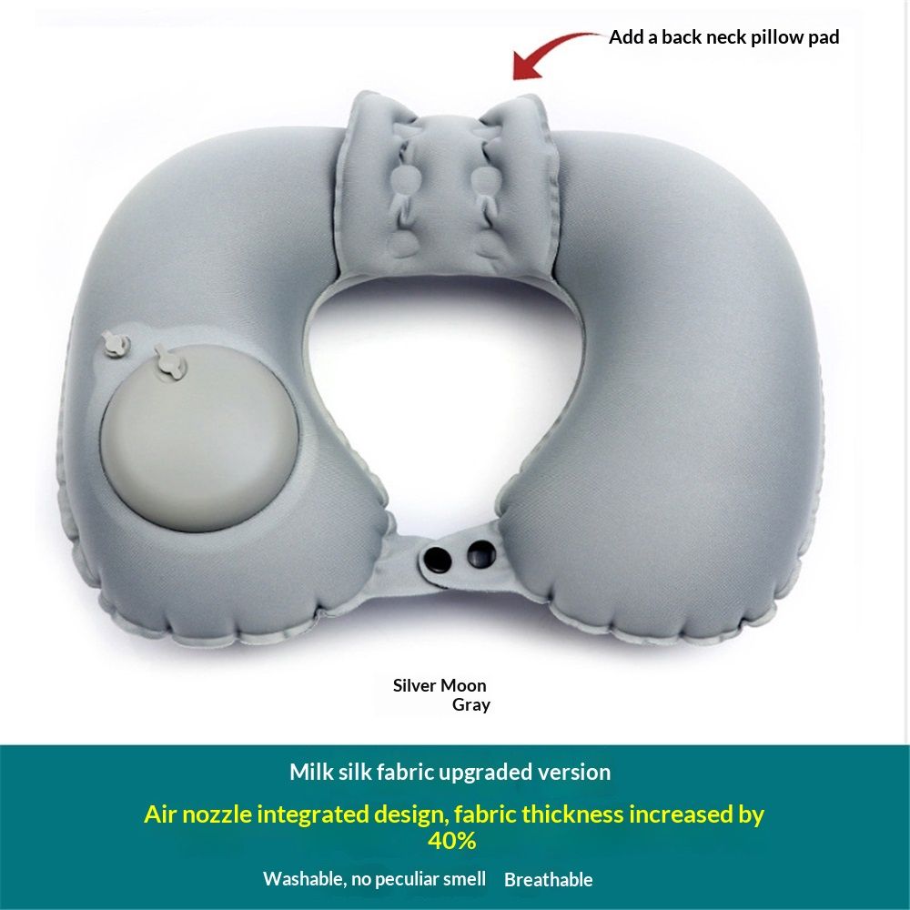 2 Pcs Inflatable Bath Pillows for Tub Bath Head and Neck U Shaped Blow up Full Body Travel Pillow with Adjustable Button Bath Tub Pillows for Airplanes Shower Spa - Image 4
