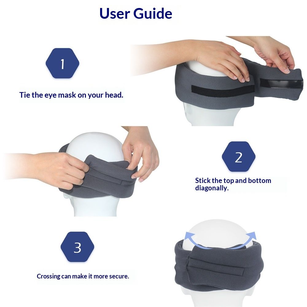 Cotton Sleep Eye Mask for Men - Upgrade Design Blackout Side Sleeper Eyes Cover for Night Sleeping, Large Size Wide Soft Travel Airplane Blindfold with Adjustable Velcro Strap for Work Nap - Image 3