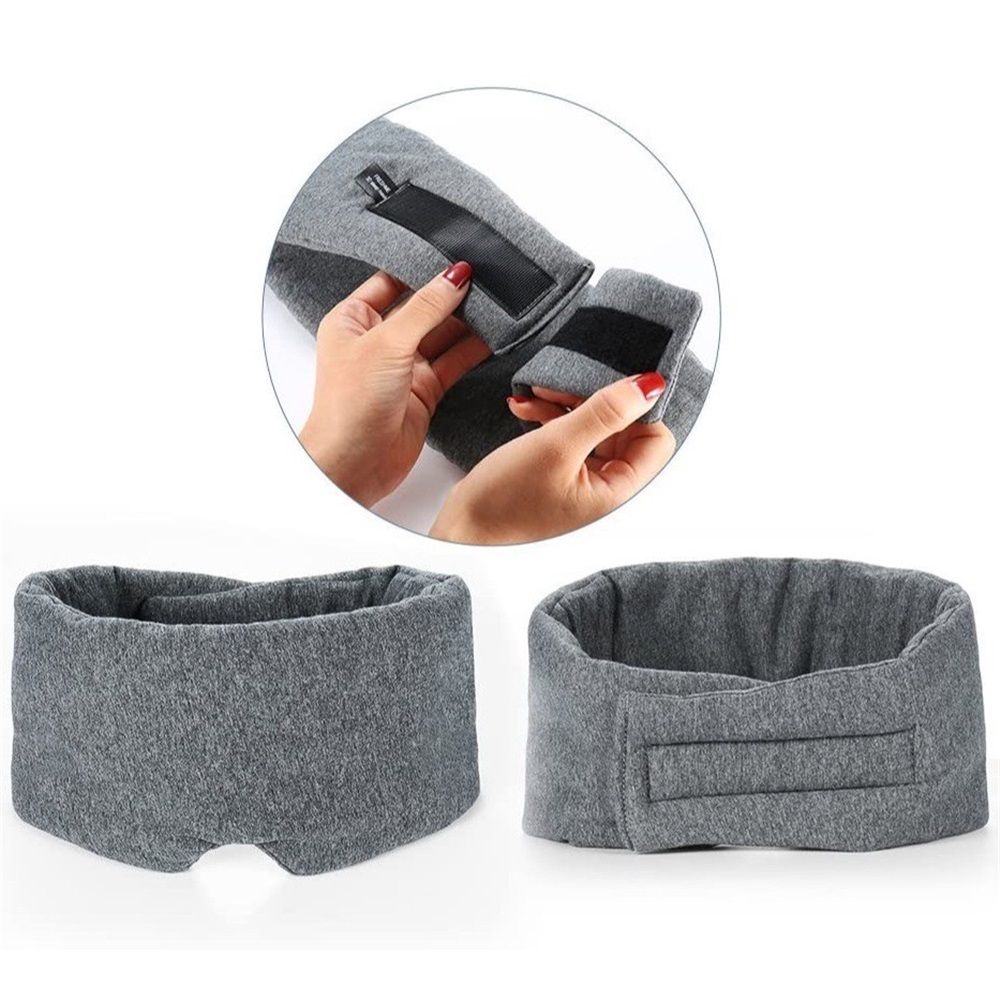 Cotton Sleep Eye Mask for Men - Upgrade Design Blackout Side Sleeper Eyes Cover for Night Sleeping, Large Size Wide Soft Travel Airplane Blindfold with Adjustable Velcro Strap for Work Nap - Image 5
