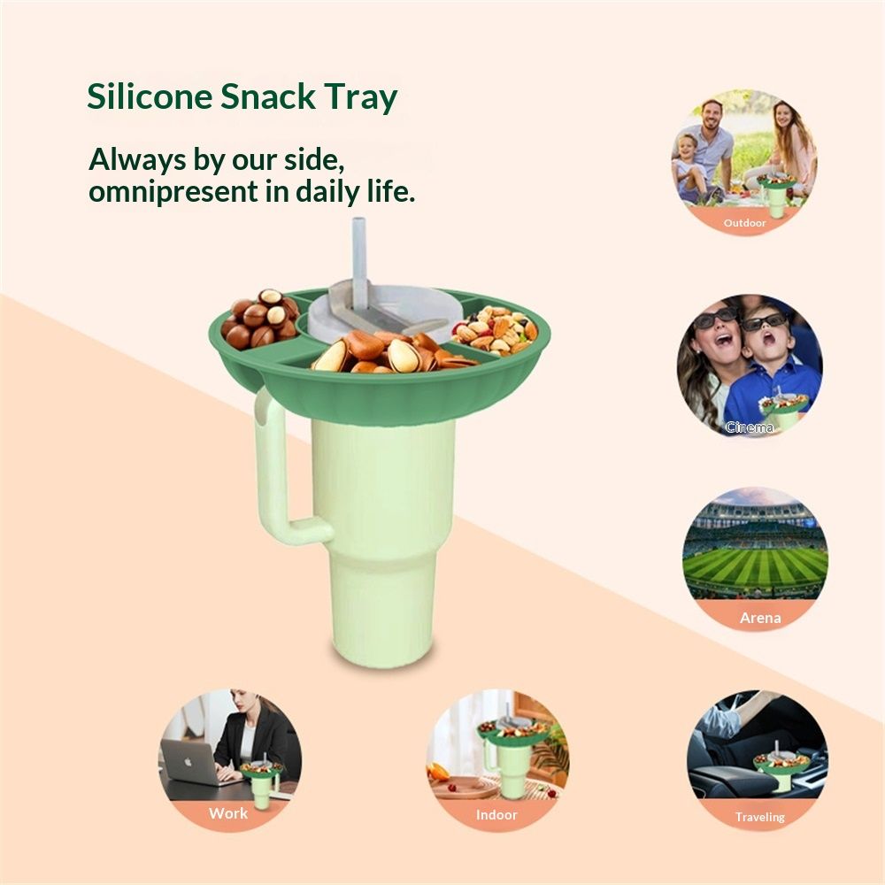 Snack Bowl for Cup 40 oz with Handle-Perfectly Compatible Tumbler 40 oz with Handle, Reusable Silicone Snack Tray - Image 3