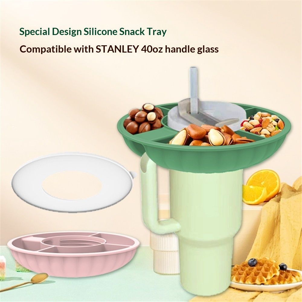 Snack Bowl for Cup 40 oz with Handle-Perfectly Compatible Tumbler 40 oz with Handle, Reusable Silicone Snack Tray - Image 4