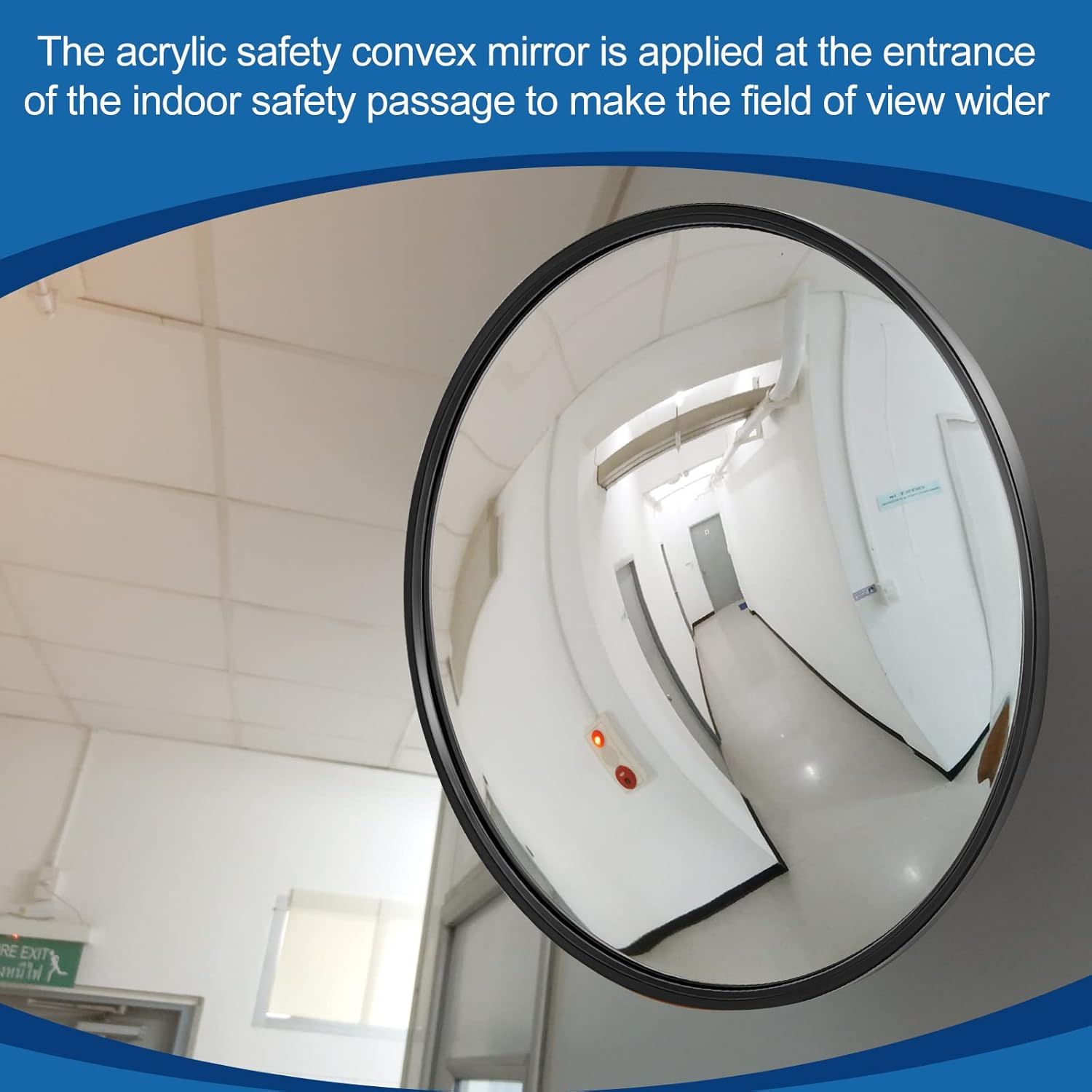 1Pcs Convex Mirror Acrylic Safety Security Traffic Corner Mirrors Adjustable Wide Angle View with Fixing Bracket for Indoor Outdoor Garage School Classroom Warehouse(12 Inch) - Image 1
