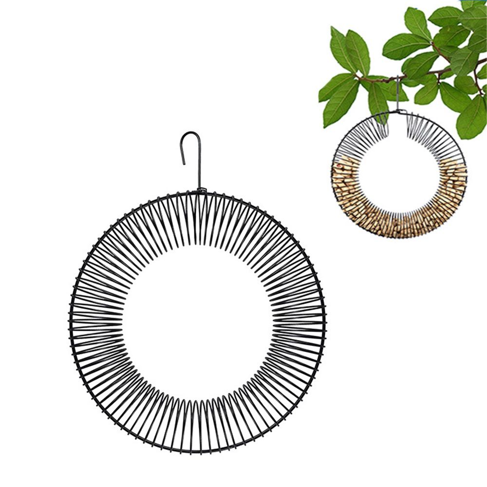 Peanut Wreath Bird Feeder 16 Inch, Rust & Waterproof, Solid Steel Durables Whole Peanut Wild Bird Feeder  black - Image 2