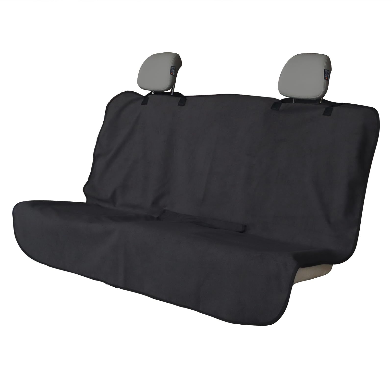 Back Seat Cover for Car Trucks Van SUV,Waterproof Rear Bench Towel Seat Covers for Dogs and Kids,Automotive Backseat Protector (Black) - Image 1