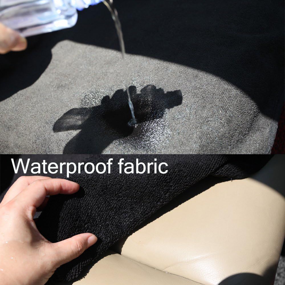 Back Seat Cover for Car Trucks Van SUV,Waterproof Rear Bench Towel Seat Covers for Dogs and Kids,Automotive Backseat Protector (Black) - Image 2