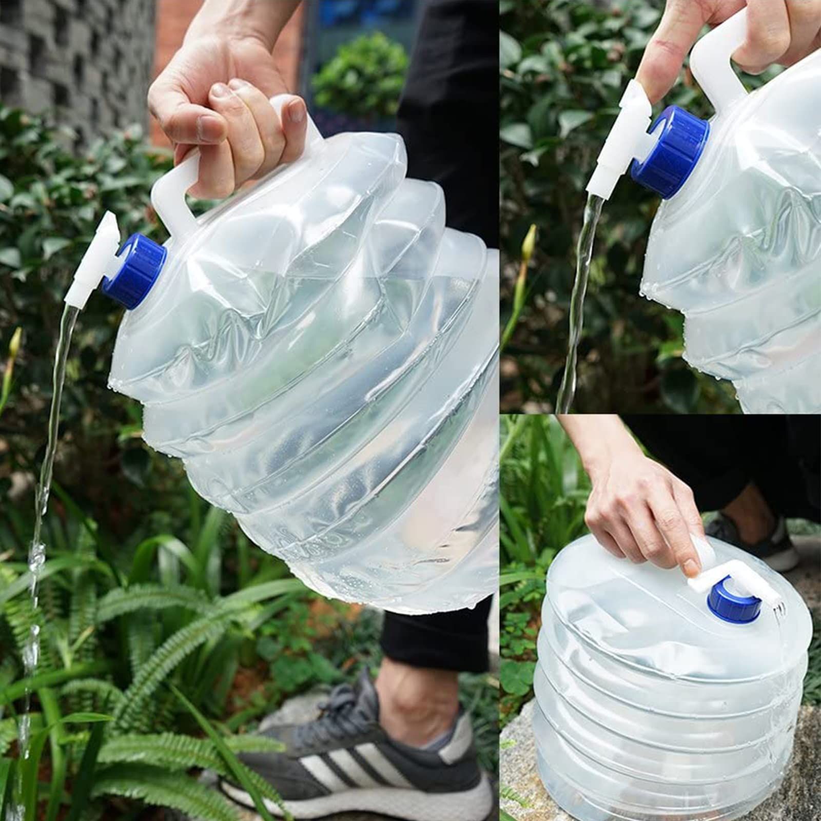 Collapsible Water Container, 3LPortable Folding Water Carrier with Tap, BPA Free Water Carrier Tanks - Water Storage for Camping, Hiking, Climbing, Outdoor, Fishing, Travel - Image 2