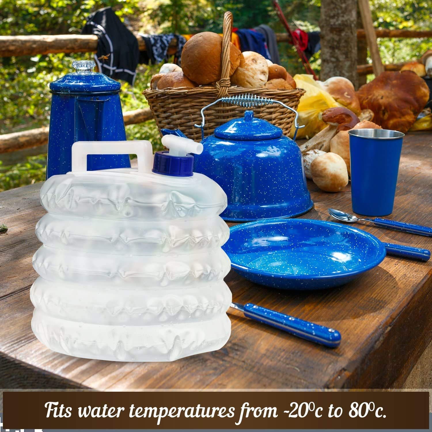 Collapsible Water Container, 3LPortable Folding Water Carrier with Tap, BPA Free Water Carrier Tanks - Water Storage for Camping, Hiking, Climbing, Outdoor, Fishing, Travel - Image 4
