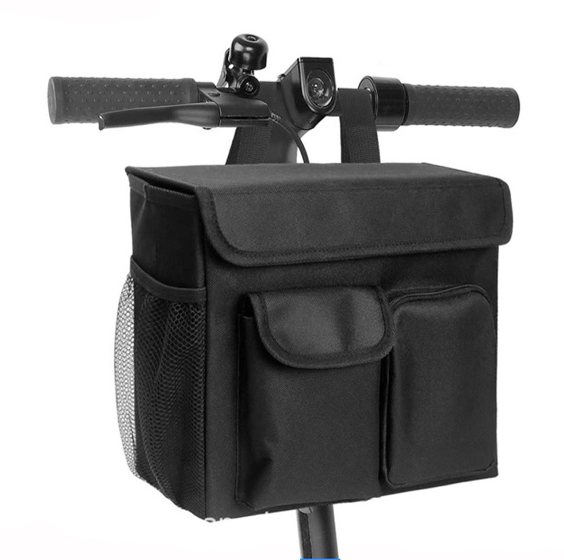 Electric Scooter Bag Wheelchair Bag, Scooter Storage Bag with 14-Inch Laptop Pocket and Cup Holders, Durable Basket for Scooter, Wheelchair and Bike, Mobility Scooter Accessories (Black) - Image 1