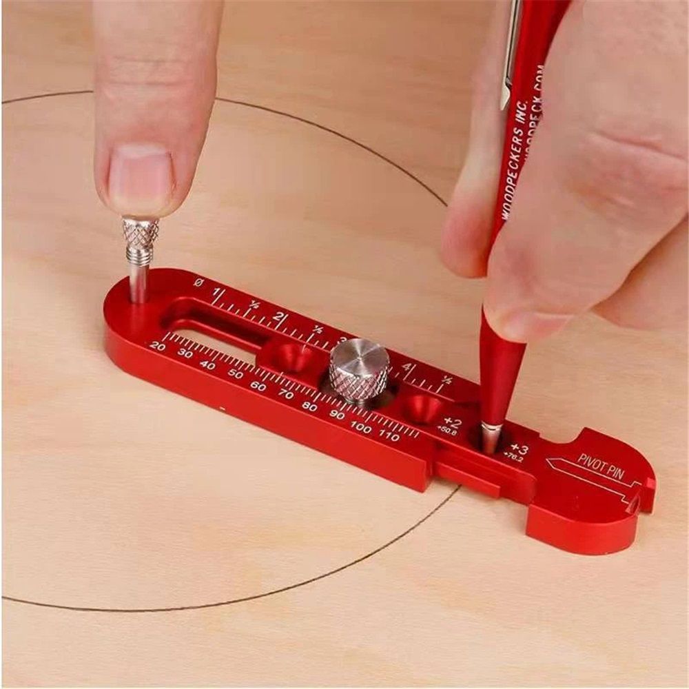 Woodworking Aluminum Alloy Circular Drawing Tool, Fixed-Point Marking Gauge Woodworking Compass Scribe Adjustable Drawing Circle Ruler Drawing Ruler Carpenter Tools (165 ) - Image 2