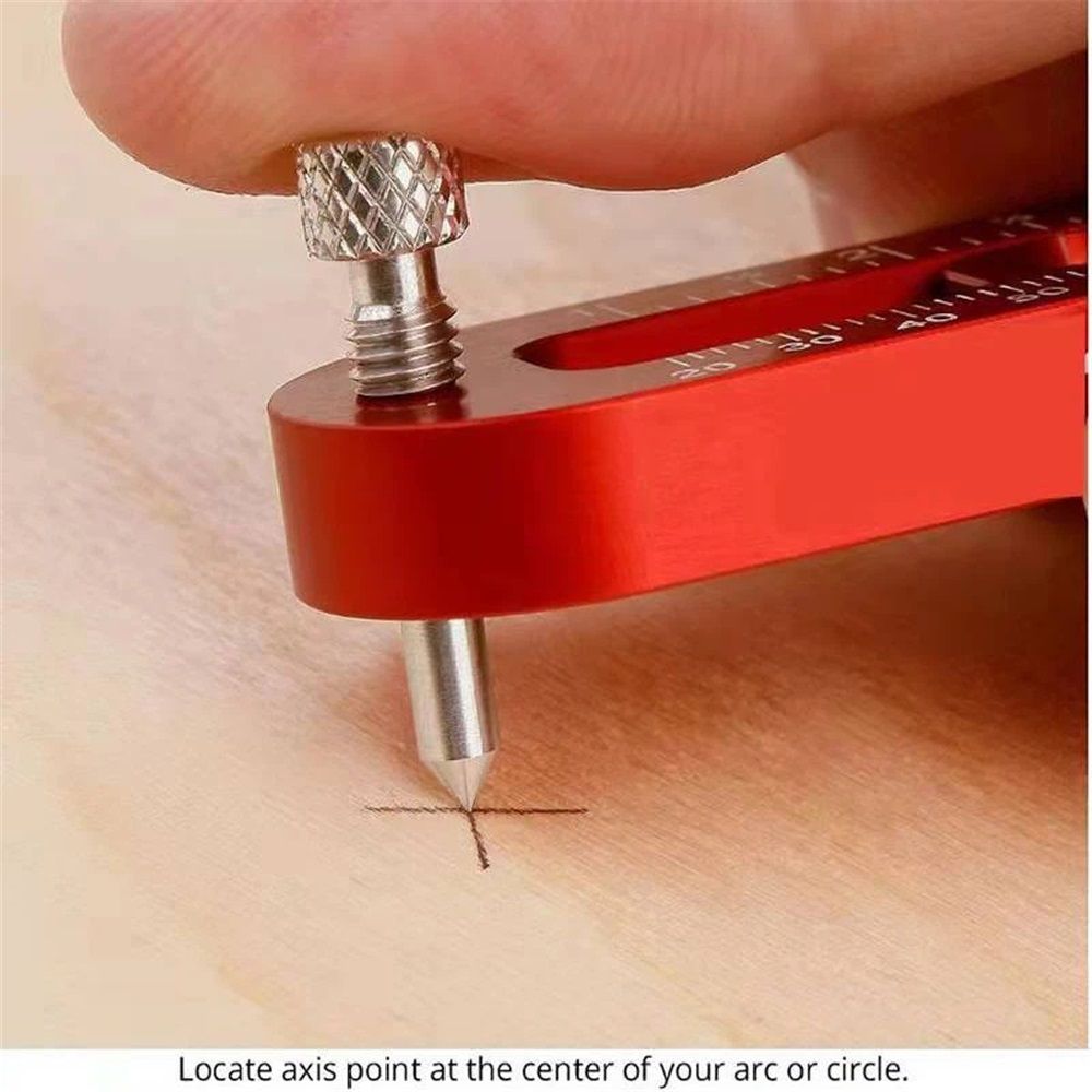 Woodworking Aluminum Alloy Circular Drawing Tool, Fixed-Point Marking Gauge Woodworking Compass Scribe Adjustable Drawing Circle Ruler Drawing Ruler Carpenter Tools (165 ) - Image 3