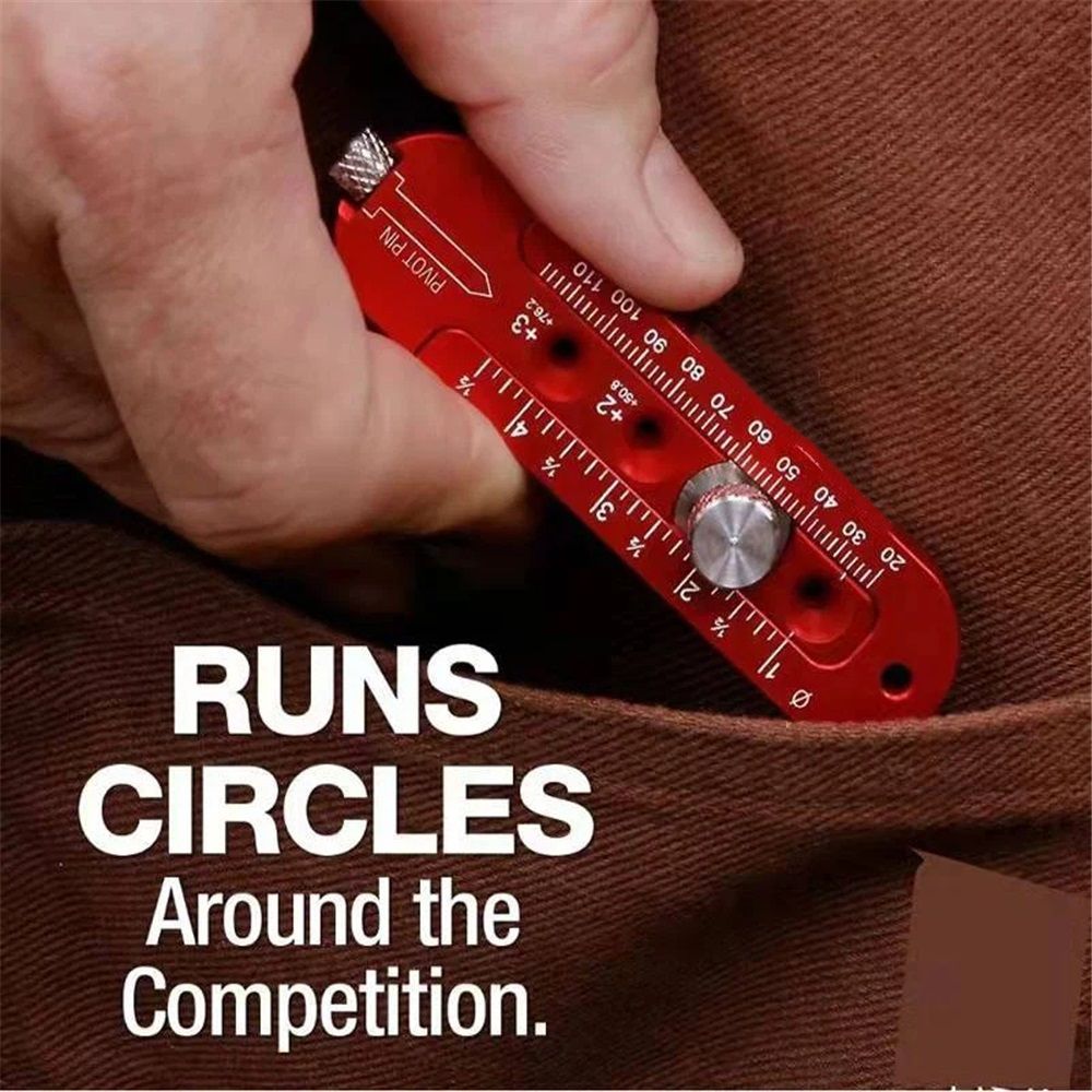 Woodworking Aluminum Alloy Circular Drawing Tool, Fixed-Point Marking Gauge Woodworking Compass Scribe Adjustable Drawing Circle Ruler Drawing Ruler Carpenter Tools (165 ) - Image 4