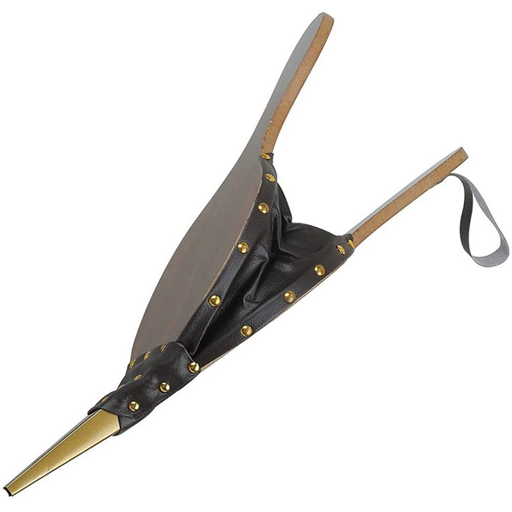 Indoor and outdoor camping barbecue wooden blower hand corrugated pipe pump pit barbecue tool accessories brown (30 * 13) - Image 2