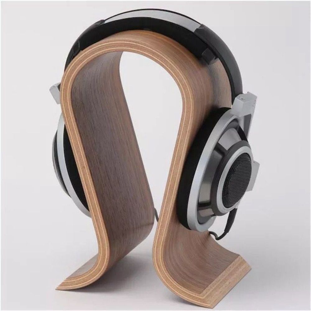 Wooden  Headphones Stand/Wooden Headphone Hanger/Wood Headset Holder/Earphone Desk Display Hanger - （walnut color） - Image 2