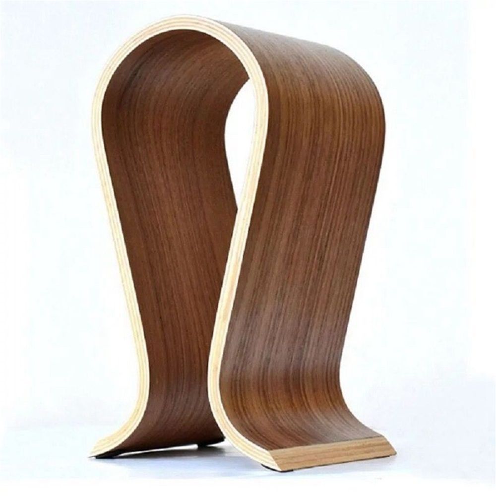 Wooden  Headphones Stand/Wooden Headphone Hanger/Wood Headset Holder/Earphone Desk Display Hanger - （walnut color） - Image 3