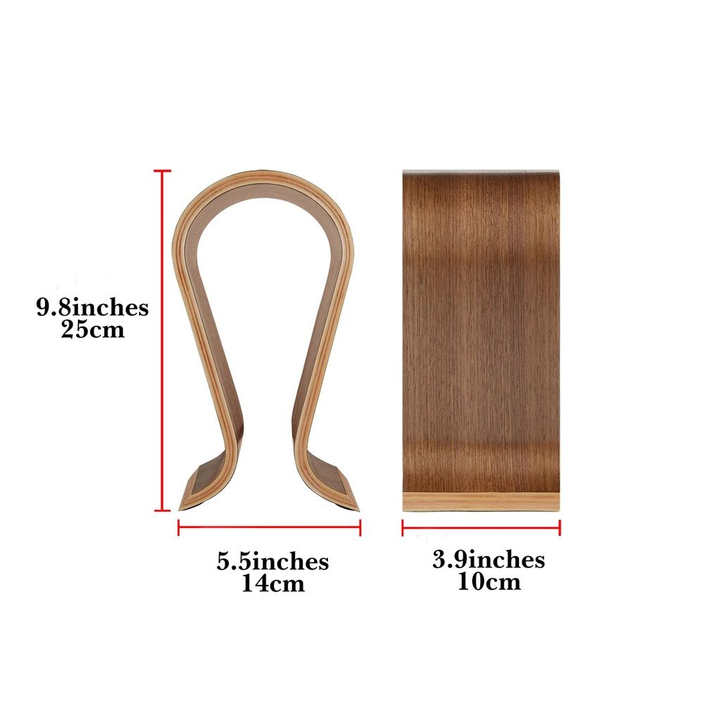 Wooden  Headphones Stand/Wooden Headphone Hanger/Wood Headset Holder/Earphone Desk Display Hanger - （walnut color） - Image 5