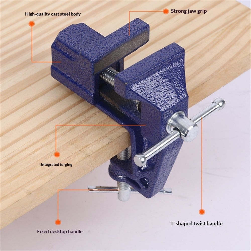 Mini Table Clamp,Small Bench Vice, Upgraded cast steel manufacturing Jewelers Hobby Clamps Craft Repair Tool Portable Work Bench Vise（ 60 blue,） - Image 3