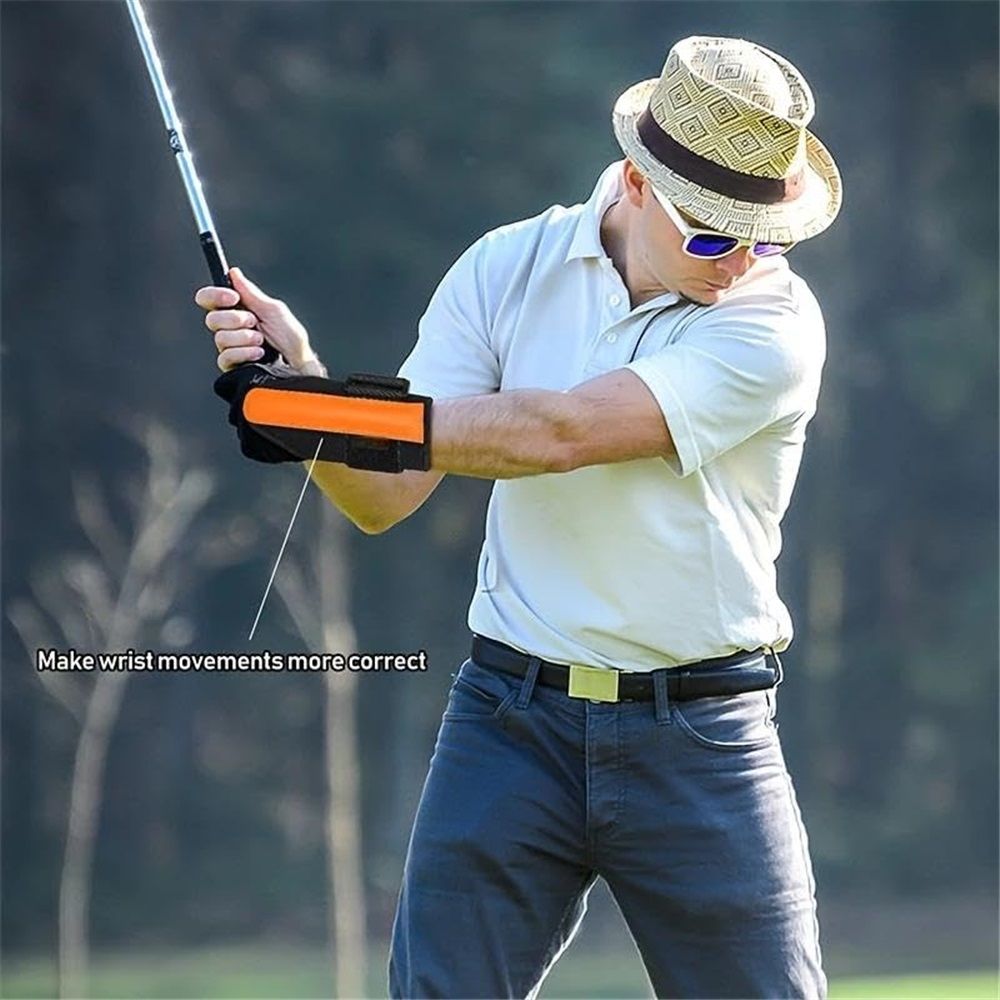Golf Swing Training Kit with Wrist Stabilizer & Arm Support Band - Improve Posture, Accuracy & Power for Men Women Golfers orange - Image 2