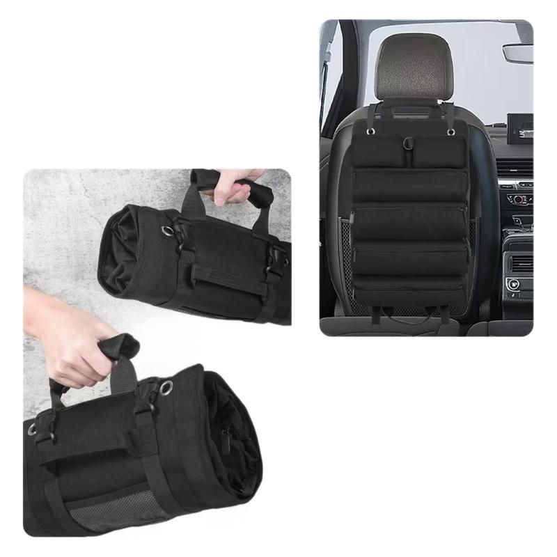 Heavy Duty Roll Up Tool Bag,Thickened Oxford Fabric, Puncture Resistant for Electricians, Carpentry, DIY, Car Repair, Multi-Color(Black) - Image 2