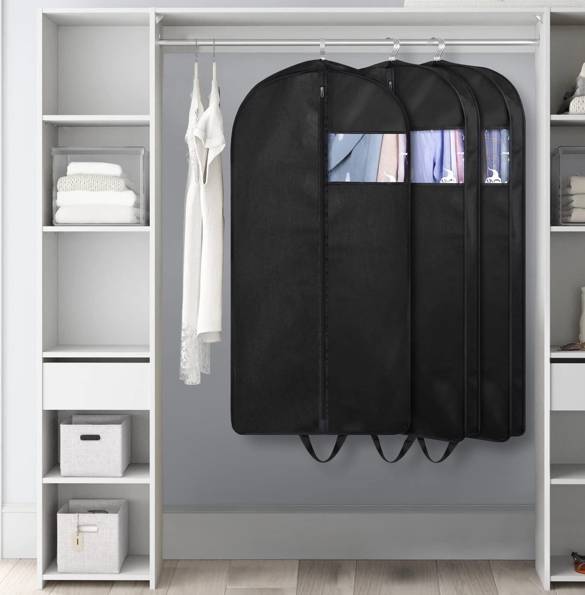 Travel Garment Bag with Zipper Pocket, Suit Bag for Suits, Dresses, Coats  Men Suit Cover With Handles for Clothes, Coats, Jackets, Shirts（3 Packs） - Image 2