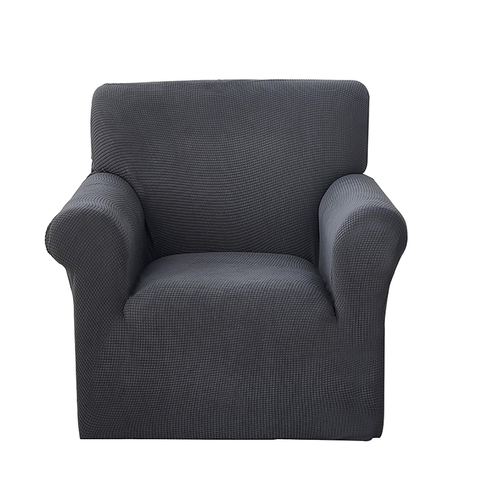 Stretch Chair Sofa Slipcover – polyester Non Slip Soft Couch Sofa Cover, Washable Furniture Protector for Kids (Single sofa cover, gray) - Image 1