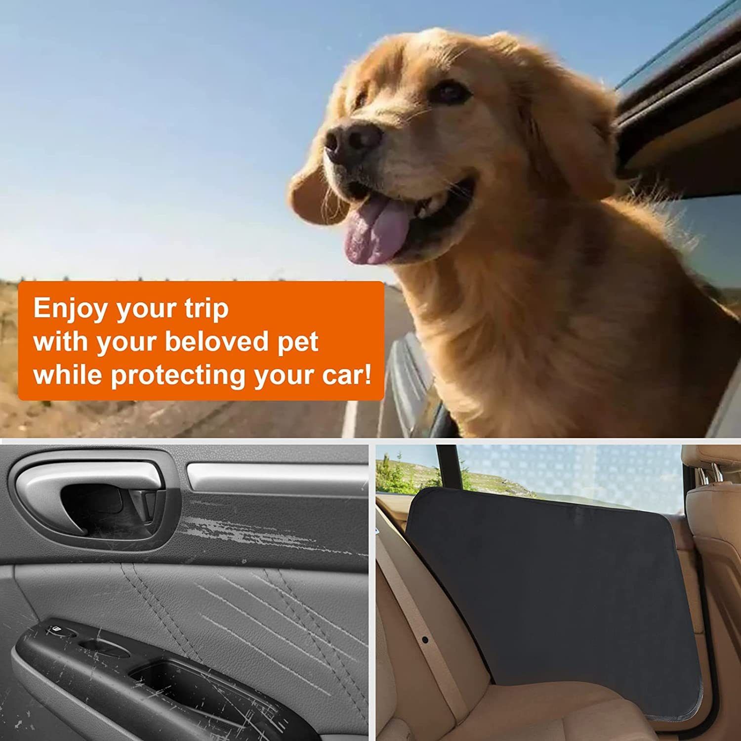 2 PCS Car Door Protector for Dogs,Waterproof, Anti-Scratch,Vehicle Door Protectors for Cars, Trucks, SUVs（No mesh bag） - Image 3