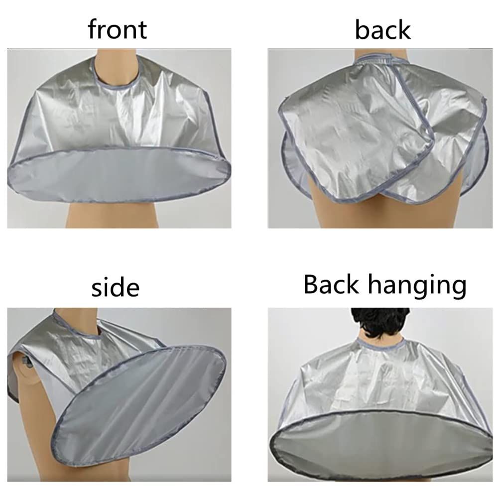 2 pack Beard Bib Apron Hair Catcher for Men Shaving & Trimming, Non-Stick Cape Grooming Cloth, Waterproof（gray，There are only 2 shrouds） - Image 5