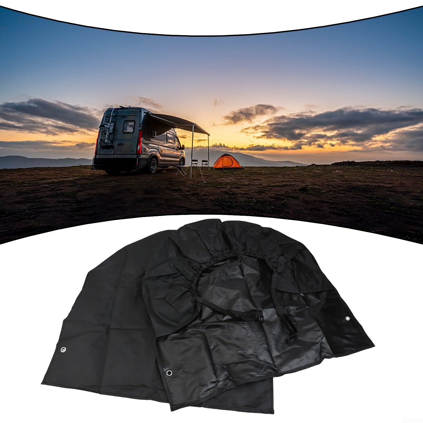 Tire Covers Set of 4 - UV Resistant Trailer Wheel Covers for Camper, SUV, Jeep, Trucks, Trailers and RV, Universal Tire Fits 27
