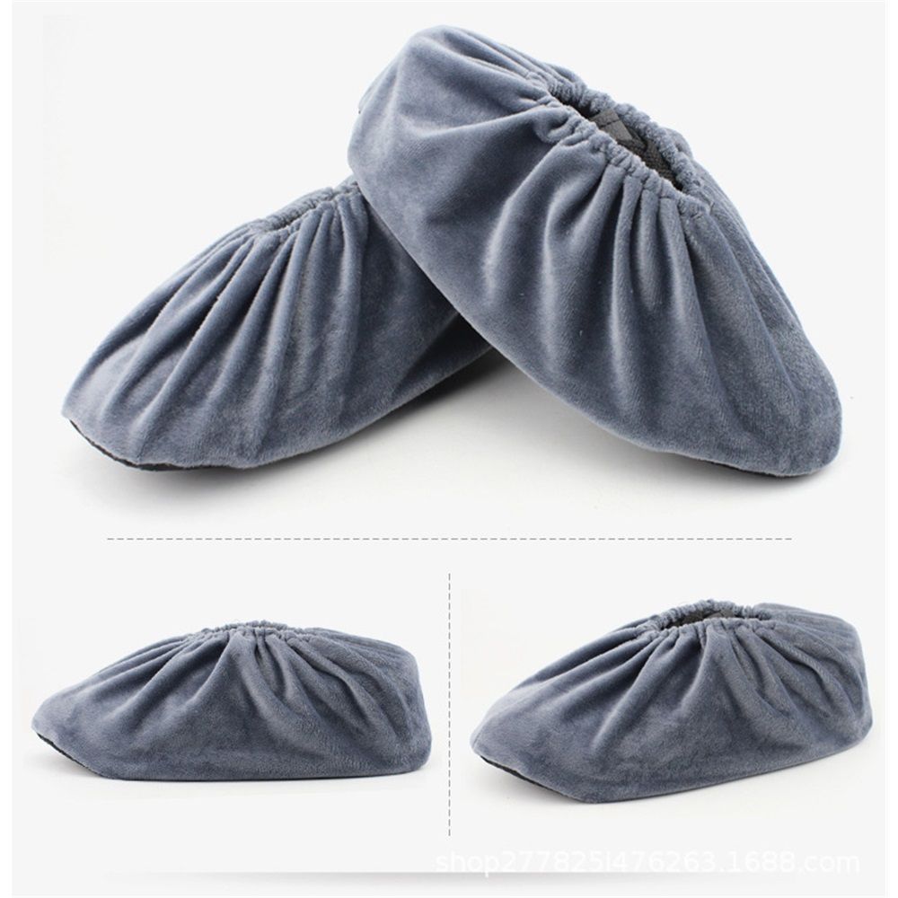 Shoe Covers, 5 Pairs Reusable Non Slip Shoe Protector Covers Washable Soft Shoe Cover for Household Office, Grey - Image 2