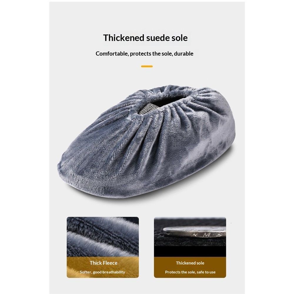 Shoe Covers, 5 Pairs Reusable Non Slip Shoe Protector Covers Washable Soft Shoe Cover for Household Office, Grey - Image 4