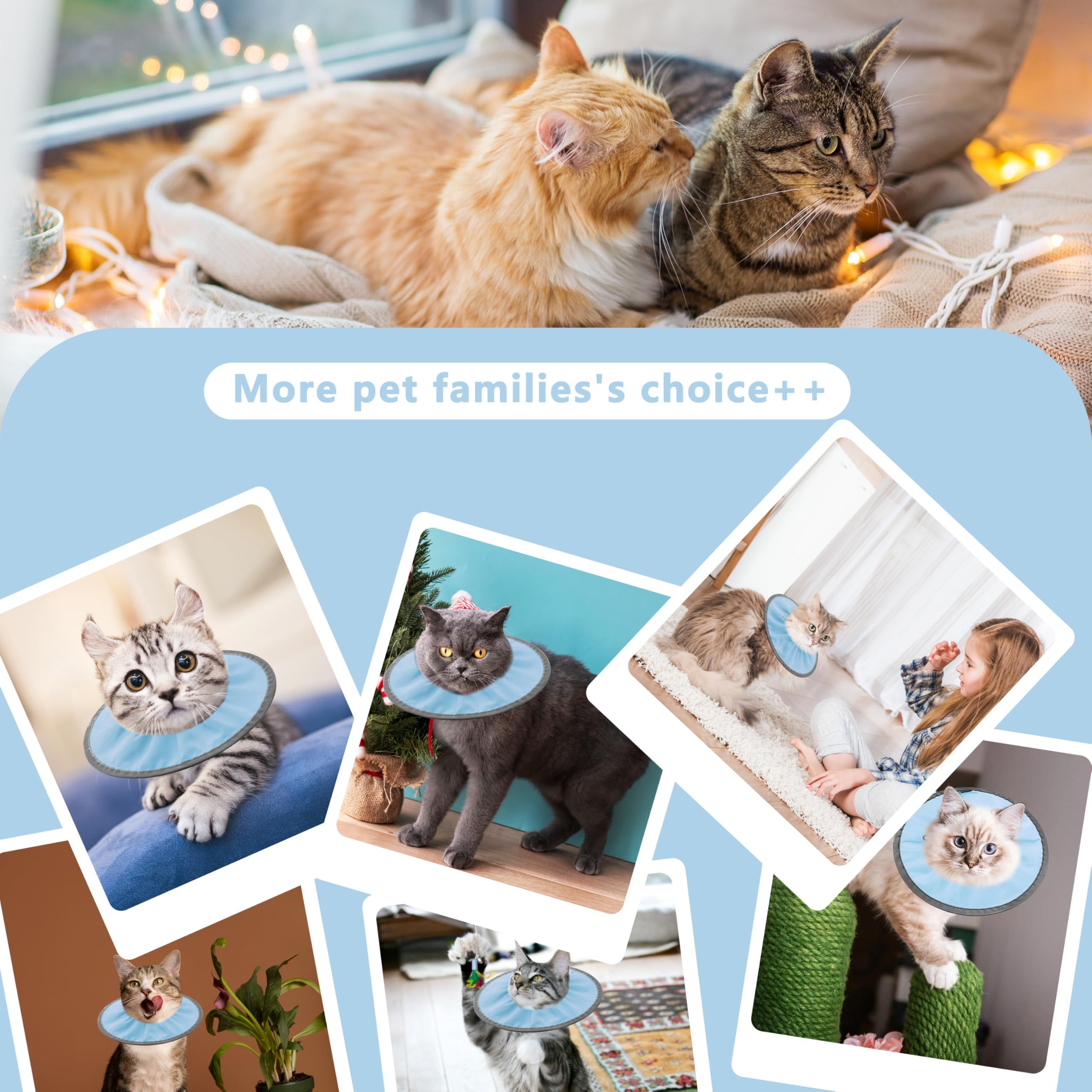 Lightweight Cat Cone Collar Soft, Soft Comfortable Cat Recovery Collar After Surgery, Collar for Cats, Cone for Cats to Stop Licking (Baby Blue, S) - Image 5