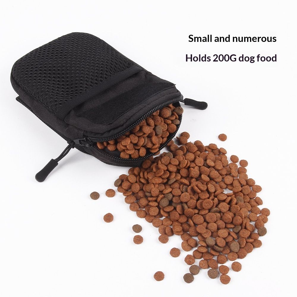 2 pack Dog Treat Pouch Pet Trainning Waist Bag Portable Food Snack Small Item Storage Holder Bag Hook Design Pet Training Reward Pouch Bait Sack Mini Puppy Snack Carrier Container Pockets (BLACK) - Image 2