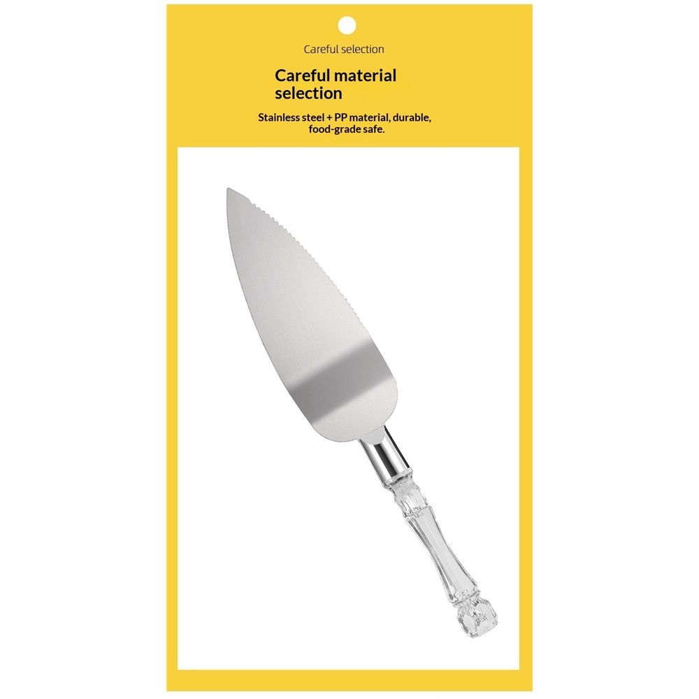 2 set Elegant Cake Knife and Server Set Stainless Steel with Crystal Handle - Perfect for Weddings Anniversaries,and Special Celebrations (Sliver)（Two knives and shovels） - Image 4