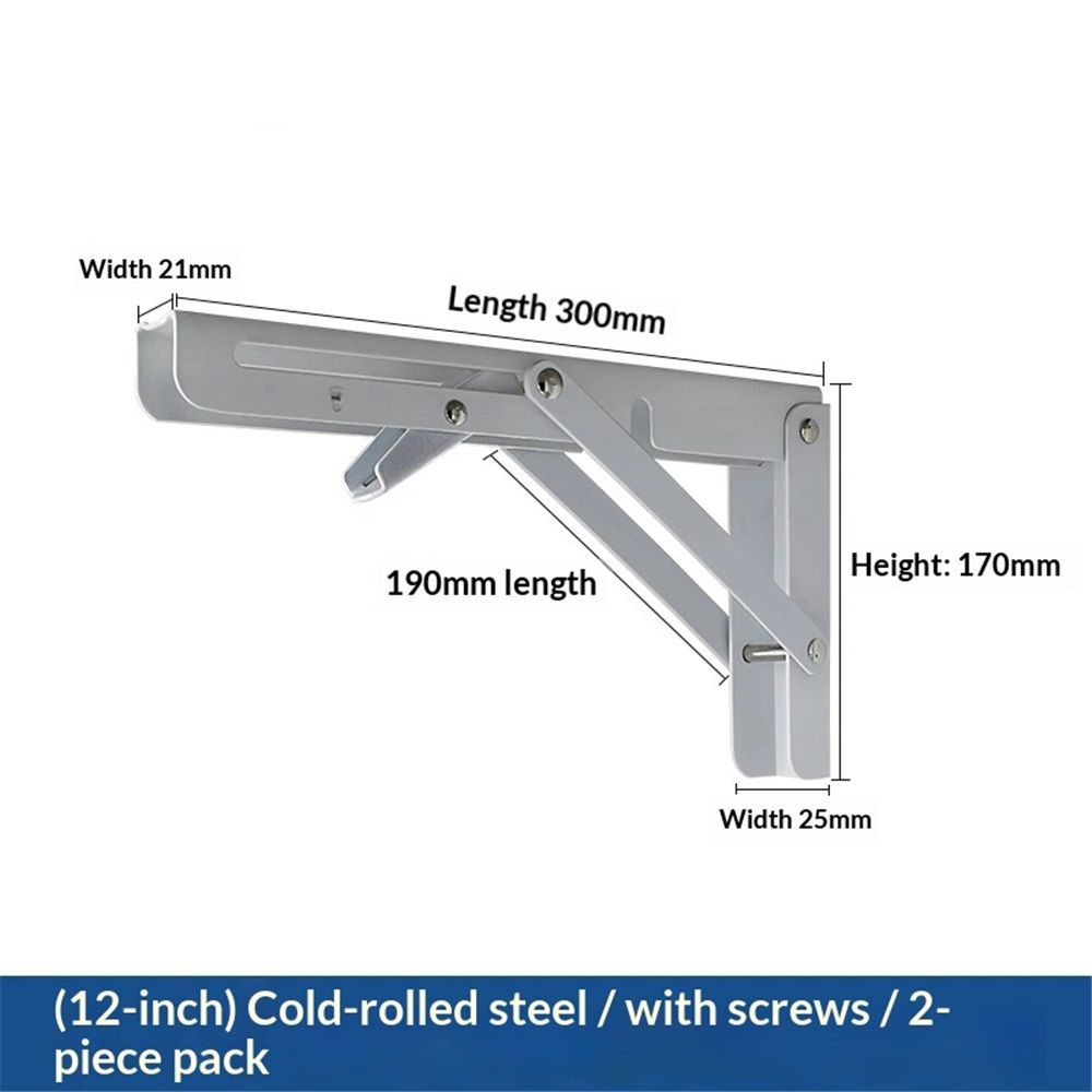 Folding Shelf Brackets Hinges 2 Pcs,Drop Leaf Hinges,Wall Drop Leaf Table Hinge,90 Degree Self-Locking Folding Hinge,Loating Shelves Brackets（12 Inch） - Image 2