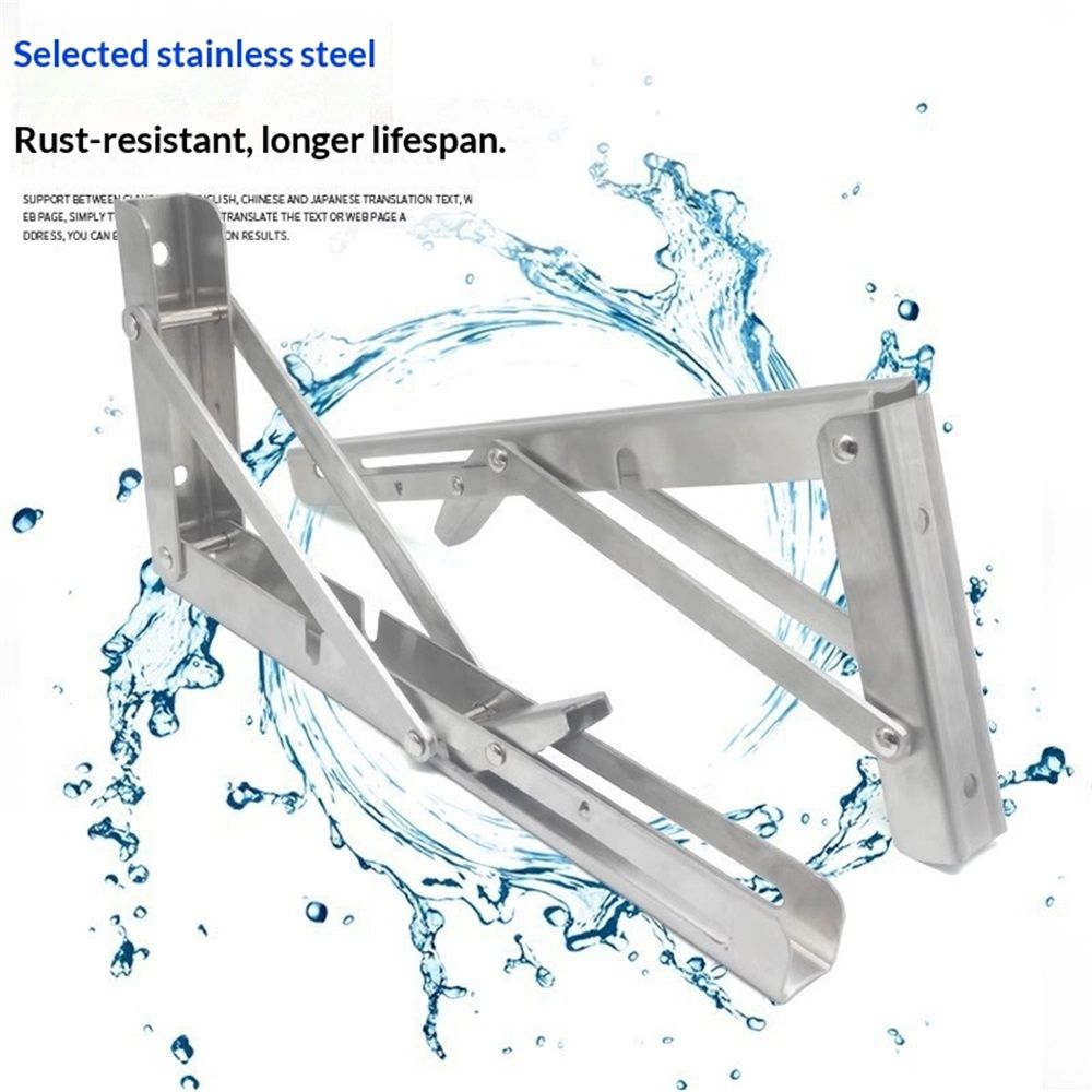 Folding Shelf Brackets Hinges 2 Pcs,Drop Leaf Hinges,Wall Drop Leaf Table Hinge,90 Degree Self-Locking Folding Hinge,Loating Shelves Brackets（12 Inch） - Image 3