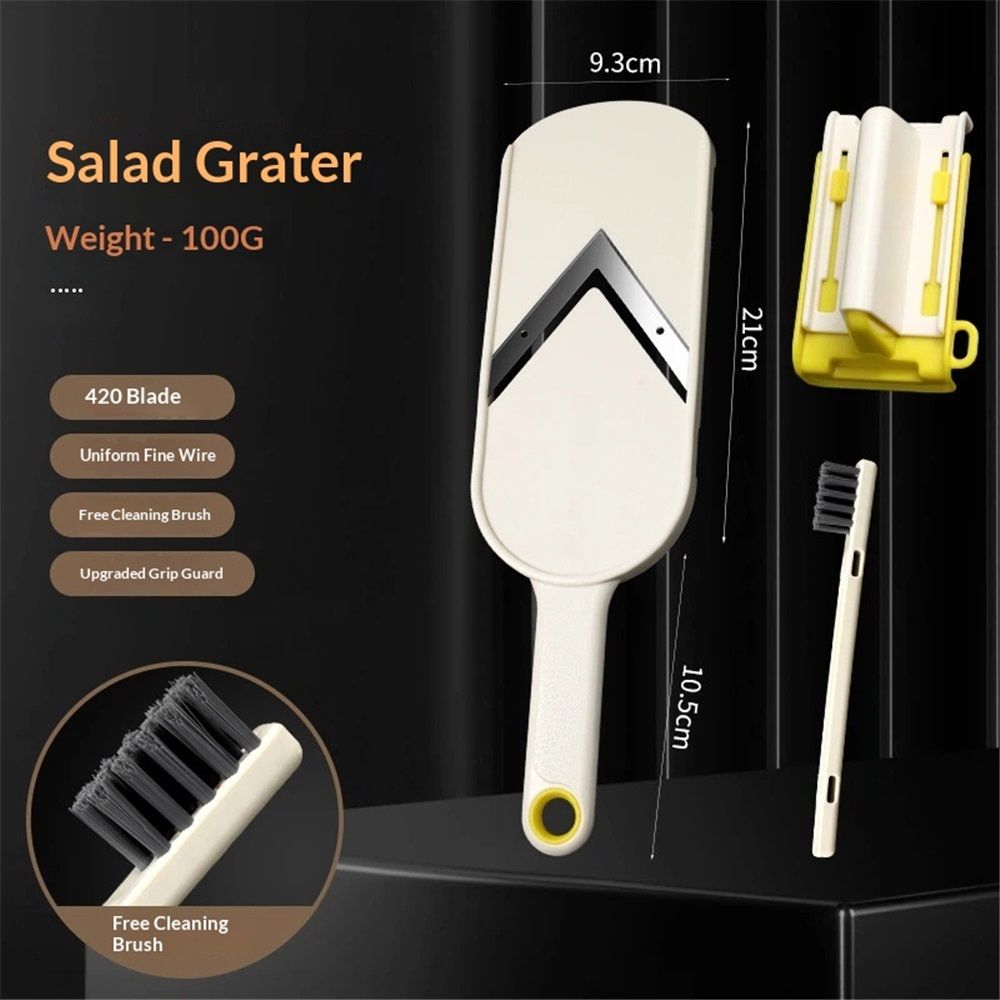 Onion Slicer, Stainless Steel Vegetable Cutter | Salad Grater | Multi-Purpose Chopper For Cabbage Lettuce Onion Vegetable（Salad grater+hand guard (with cleaning brush included)） - Image 2